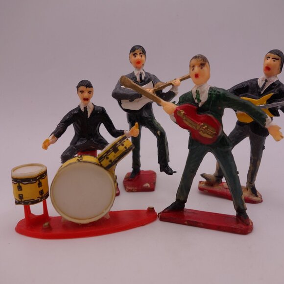 Vintage Beatles Ed Sullivan Show Plastic Cake Toppers - Picture 2 of 16